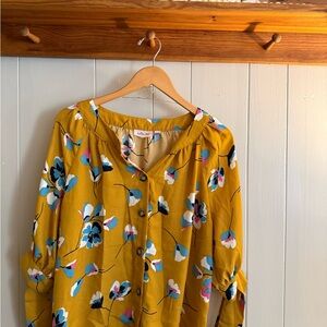Willow Yellow Floral Button-Up Blouse